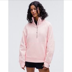 NWT Strawberry Milkshake Scuba Oversized Funnel Neck Half Zip Long XL/XXL
